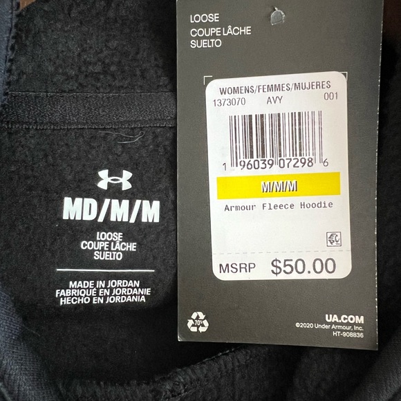 UNDER ARMOUR ARMOUR FLEECE HOODIE, M - Picture 3 of 4